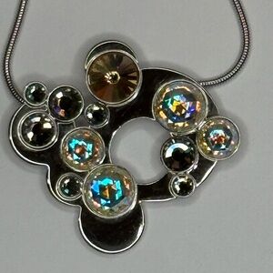 Swarovski Silver and Iridescent Crystal Necklace